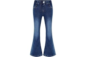 CHICTRY Jeans Lunghi per Bambina Pantaloni in Denim con Tasca Pantaloni Campana Aderenti Zampa Elefante Elasticizzati Jeans in Denim Leggings Svasati Streetwear