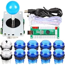 EG STARTS 2 joueurs classic Arcade Contest DIY Cabinet Kit USB Encoder à joystick jeux pour PC plaqué Chrome LED Boutons monnaie Illuminati pour Mame Raspberry Pi projet de jeu