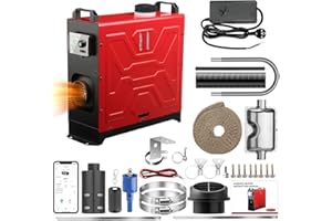 GEARLASSO 8KW Diesel Standheizung, 12V/24V Luft Dieselheizung mit APP & Fernbedienung, All in One Lufterhitzer mit Schalldämpfer für Auto Wohnmobil RV Boote LKW KFZ mit LCD-Anzeige