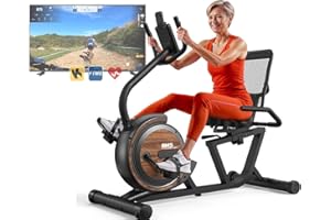 METTLEMATIC Bicicleta estática reclinada para el hogar: con Bluetooth inteligente y conectividad exclusiva de la aplicación