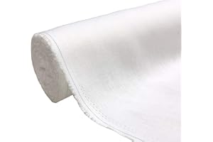 A-Express Naturale Puro 100% Tessuto di Lino Materiale Morbido Sartoria Moda Borsa di Lino 140cm Larghezza - 5 Metri 500cm x 140cm Bianca