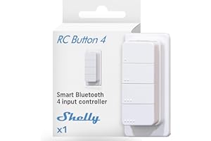Shelly BLU RC Button 4, Bluetooth-Fernbedienung mit Magnethalterung, Szenenaktivierung, Einfache Steuerung, Multiklick-Aktionsauslöser, Beacon-Modus, Alexa & Google, Bluetooth Gateway Erforderlich