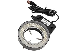 Haofy LED Microscope Ring Light Justerbar Ljusstyrka för Professionella Mikroskop Stereoskopiskt USB -drivet ABS -material