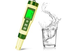 OWNICEE pH Mètre 5 en 1 Numérique avec Écran LCD, Testeur pH, TDS, EC, Salinité et Température, Précision 0.01, ATC et Étanchéité IP67, Testeur d'Eau pour Piscine, Aquarium, Hydroponie, Eau Potable, Spa