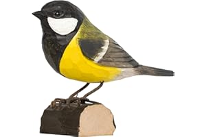Wildlife Garden Dekovogel - Holzvogel Kohlmeise - handgeschnitzt handbemalt