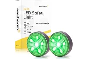 Everbeam E200 LED Bicycle Lights Front and Rear Rechargeable | Powerful Waterproof Safety Clip On LED Light Set Are Great For Runners, Cycling, Dog Walking - Includes Straps For Wearing - 2 Pack