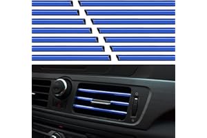 TSLBW 20 Pcs Car Vent Outlet Trim Car Interior Trim Vent Outlet Trim Decoration Strip Chrome PVC Car Air Conditioner Vent Outlet Trim Decoration Strip for All Straight Air Vent Outlet of Auto Interior