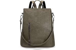 HUA ANGEL Mode Sac à Dos Convertible Bandoulière 2 In 1 Femme Anti-vol Sac D'épaule Étanche PU Cuir Sac de Jour Léger pour Vie Quotidienne Voyage Cyclisme Shopping École