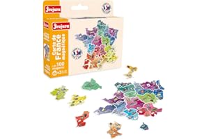 Jeujura - 8973-Tableau en Bois-Carte de France Magnetique, petit, Marron