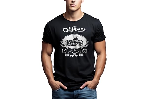 Makaya T-Shirt Motard Homme Noir Moto T120 Chopper Taille S-XXXL