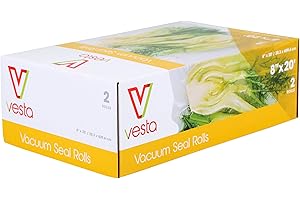 V VESTA PRECISION Vesta Precision - Rouleaux sous vide (Sous-Vide) - 2 rouleaux de 20 cm x 600cm - Sans BPA, plomb et phtalates