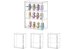 EUAKEE Vitrina Acrílica para Artículos de coleccionista,Puerta Magnética, Plexiglass Vitrina Expositora,Vitrina Estantes de 3, Pisos Vitrina a Prueba de Polvo para Figuras Miniaturas Muñecas (36*27*13CM)