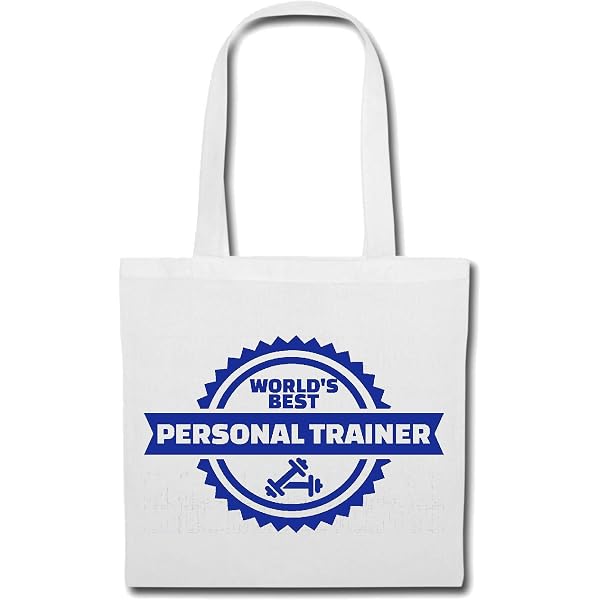 Baumwoll-Umhängetasche "Personal Trainer" - 42x38 Cm, Turnbeutel, Einkaufstasche In Weiß