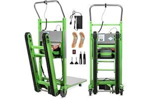 Afitdon Carrello elettrico da 1250 W, con capacità di carico di 408 kg, per scale e discese, con corda di sicurezza e pompa ad aria, per il trasporto di mobili 4D1
