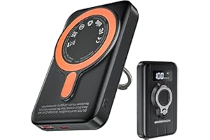 MAOMAOCON Magnetic Power Bank 12000mAh 22.5W Schnelles Laden Tragbares Ladegerät Wireless PowerBank mit LCD Display Kleines USB-C Akkupack mit für iPhone 16/15/14/13/12 Pro/Pro Max