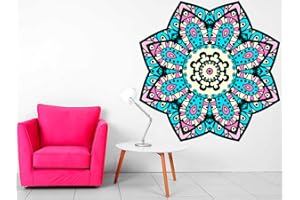OEDIM Vinilo Decorativo Pared Mandala Floral | Varias Medidas 100x100cm | Multicolor | Pegatina Adhesiva Decorativa de Diseño Elegante