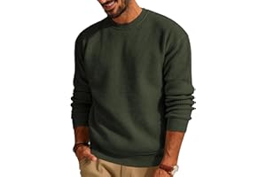 QUNERY Maglione Girocollo da Uomo Pullover Autunno Invernale Maglia Waffle Lavorato Maglioni Casual Manica Lunga