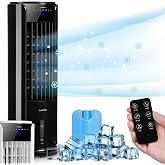 Klarstein Rafraîchisseur D'Air Mobile 5-en-1 – Climatiseur Sans Évacuation, Humidificateur, Ventilateur, Ioniseur, Mode Nuit Silencieux, 45W, 132 M³/h