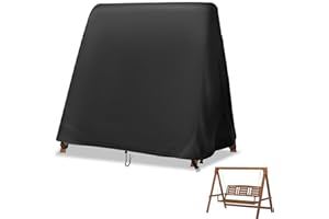 Hohong Garden Swing Cover 3 Seater Waterproof, Outdoor A Frame Swing Seat Cover Windproof 420D Heavy Duty Fabric, Outdoor Hammock Garden Chair Covers - 216x145x180cm