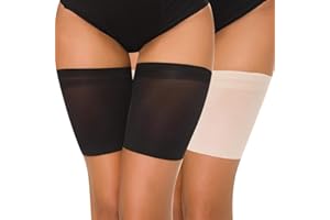 TOMEEK Bandas Antirozaduras Para el Muslo Mujer Bandas Elasticas Muslo De Anti-Friccion con Forro Protector de Silicona Antideslizante Satinado
