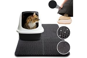 HyAdierTech Katzenklo Matte, Katzenstreu Matte für die Katzentoilette, Katzenklo Unterleger Waben Design, Katzenklo Vorleger wasserdichte Doppelte Schichte Entwurf Katzenstreu Matte 70 * 55CM