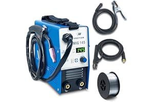 VECTOR WELDING VECTOR Poste à Souder 145 à Fil Fourré Sans Gaz - Poste à Souder à 145A et Fonction de Soudage à l'électrode à 140A avec Fil Fourré de 1 kg