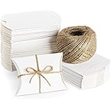 ABSOFINE 100 scatole regalo per caramelle, 7 x 9 cm, con filo di iuta 60 m, per caramelle, gioielli, invito, feste, feste, 10