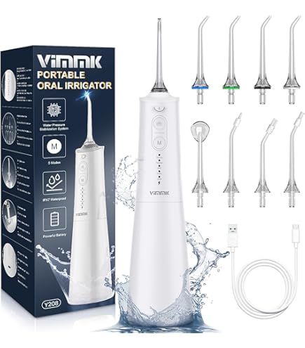 350 Ml, Irrigatore Orale Senza Fili 2025, Detergente Elettrico Per Denti Water Flosser, Modalità Fai Da Te, 5 Modalità E 9 Ugelli, 350 Ml, Doccia Dentale IPX7, Impermeabile, Vincitore Del Test Per - Foto 8