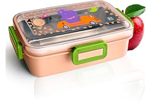 Iris Barcelona Porta alimentos Infantil - Lunchbox Infantil 530 mL - Acero Inoxidable + Base Plástica – Cierre Seguro, Sin BPA - Apto para Microondas (APRICOT)