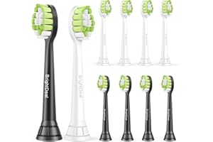BRIGHTDEAL 10 sztuk wymiennych szczoteczek do zębów ProResults C3, końcówki do szczoteczki do zębów, kompatybilne z EasyClean, w zestawie 5 czarnych, 5 białych