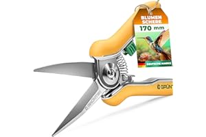 ‎GRÜNTEK GRÜNTEK Rosen-Pflanzenschere COLIBRI 170 mm Edelstahlklingen mit Zink-Legierung Blumenschere mit Soft-Touch Ergo-Griff, Gartenschere Rosenschere Trimmerschere Bypass