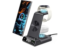 leQuiven Bezprzewodowa ładowarka do Samsung, Bezprzewodowa Stacja ładująca 3 w 1 do Galaxy S24 Ultra/Z Flip 5/S23 Ultra/S23+, ładowarka do Galaxy Watch 6/6 Classic/5/4/Buds 2/Pro