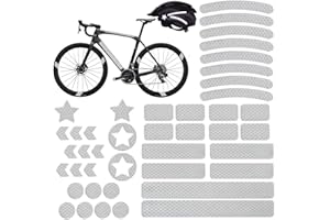 Tsathoggua 42 pcs Pegatinas Reflectantes Bicicleta, Kit de calcomanías Reflectantes, calcomanías Adhesivas de Visibilidad Nocturna para Casco, Bicicleta, Advertencia de Seguridad al Aire Libre