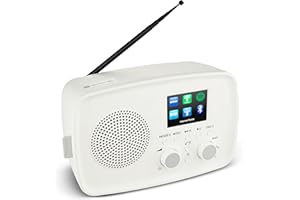 MEDION Radio por Internet con Dab+ IRE-1 (Dab+, Wi-Fi, FM, Bluetooth, protección contra Salpicaduras, Antena telescópica, Spotify Connect, Alarma, dimmer) Blanco