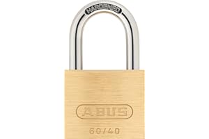 ABUS 60/40 brass Padlock - 2 keys - hardened steel shackle - ideal for sheds, gym, school, suitcases - weatherproof for outdoor - brass
