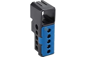 Tableau electrique - Coffret electrique - Disjoncteur - Bornier electrique - Embout de cablage - Borne de connexion électrique - Accessoires modulaires - DEBFLEX - Bornier Neutre 5 Trous - Bleu, 30
