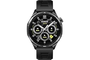 HONOR Watch 6 Smartwatch, 35-Day Battery, Dual-Band GPS, 123 Sports Modes, NFC Payment, 3000 Nits AMOLED Display, AI Health Scan, Shadow Black
