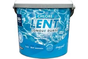 EDG - Chlore Lent Piscine - Chlore Permanent - Désinfection Longue Durée - Galet 250 g - Seau 5 kg- EDG by AQUALUX International