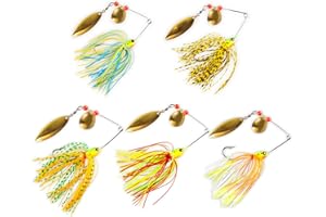 TUXIBIN Señuelos de Pesca, Buzzbait Spinnerbait Jigs señuelo para Pesca de Lucio Lucio