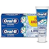 Oral-B Toothpaste Complete Protects &amp; Cleans, Saving Pack 2x75 ml | Antiplaque Toothpaste, Deep Cleaning, Fresh Breath, Fresh