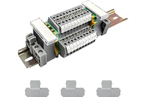 WJUAN DIN Rail Connection Block Kit UK/ MBKK2.5 DIN Rail Terminal Blocks, Connector Strip, Terminal Block Through Terminal Kit