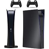 PEYANZ Faceplate for PS5 Slim (Digital Edition), Cover Plate, ABS Shell, Printed Logo, Matt Skin, with Extra 2 Controller Sil