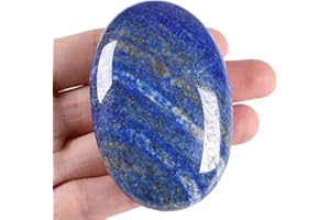 XIANNVXI 2.4" Large Lapis Lazuli Crystal Lapis Lazuli Stone Polished Healing Gemstone 0.7" Thick Pocket Palm Worry Stone Crystal for Reiki Meditation Accessories 1 Pc