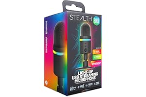 STEALTH Beleuchtetes LED-USB-Streaming-Mikrofon mit Noice-Cancelling-Funktion