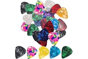 luoshaPUCY Guitar Picks, 30 Pcs Colorful Celluloid Material Guitar Picks for Acoustic, Electric, Bass, Ukulele Guitar 0.46mm-1.5mm