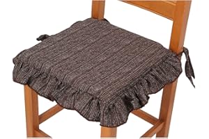 Casatessile Cojín de Silla con Ruffle y cordón Melange Cojín Funda Silla Acolchado 38x38 cm. - Marrone, Set 6 Piezas