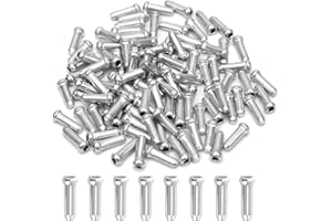 Tsathoggua 100 PCS Puntas de Cable Freno Bicicleta - Puntas de Aluminio Duraderas para Bicicletas, MTB & Carretera