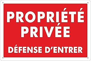 Pubblimania PROPRIÉTÉ PRIVÉE | DEFENSE D'ENTRER panneau plaque en métal aluminium, épaisseur 3 mm avec 4 trous(Cm 30x20)