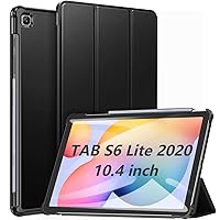 ABOUTTHEFIT for Samsung Galaxy Tab S6 Lite 10.4 2020, Ultra Slim Lightweight Trifold Smart Folio Case Cover for SM-P610 Samsung Tab S6 Lite 10.4 inch 2020 - Black