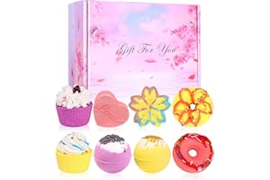 SOBEAU Bath Bombs Zestaw upominkowy, 8 sztuk kulek do kąpieli dla dzieci, organiczne naturalne kule do kąpieli, walentynkowe prezenty świąteczne Bombka do kąpieli dla kobiet